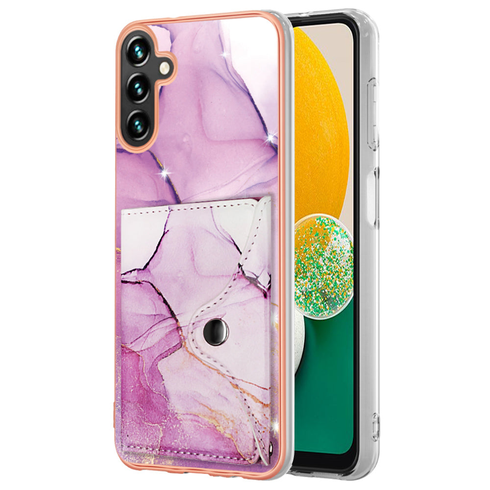 YB Leather Coating Series-9 for Samsung Galaxy A13 5G Case Kickstand IMD Phone Cover with Card Slots YB Leather Coating Series-9 for Samsung Galaxy A13 5G Case Kickstand IMD Phone Cover with Card Slots
